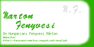 marton fenyvesi business card