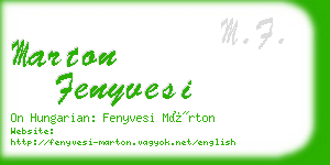 marton fenyvesi business card